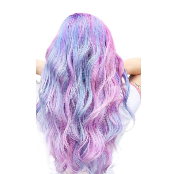 NEW Curly Unicorn 26" Long Clip-in Hair Extensions 7 Pcs Pink Purple & Blue - Picture 7 of 8